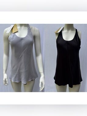 Transition 100% Silk Reversible Black / White Capsule Basics Blouse Top Size S
